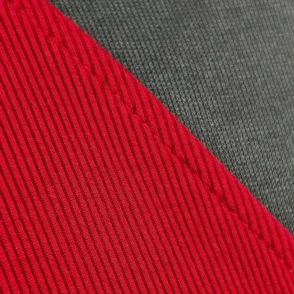 MAURICES ladies v-neck ribbed long sheer sleeve‎ large wrap blouse red - Picture 8 of 12